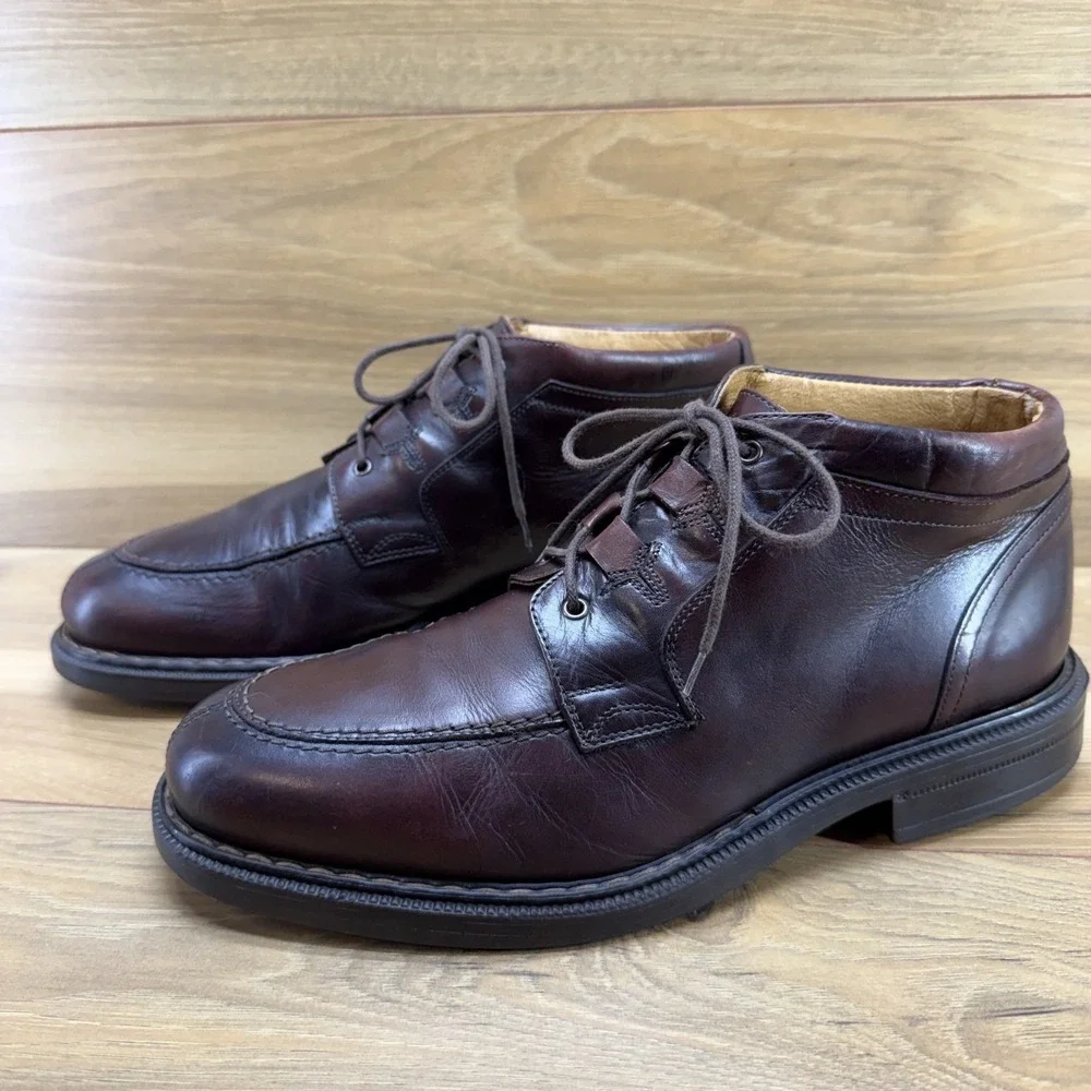 BACCO BUCCI Vintage Apron Split Toe Boot 9‎ Brown Leather Formal Business